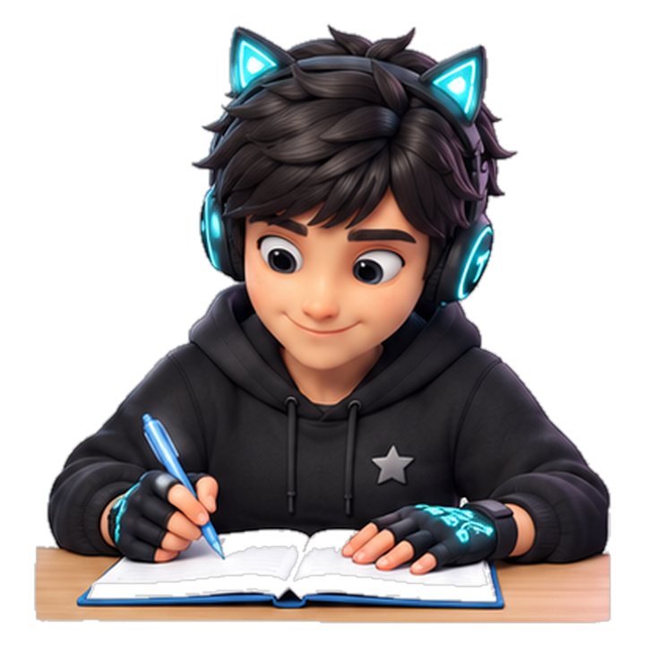 Tohma writing in his notebook